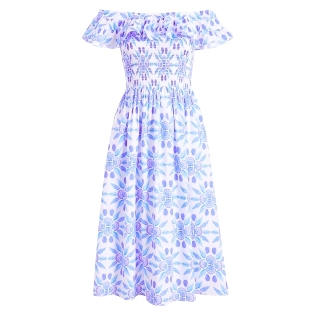Hill House Akilah Nap Dress - Blue She’ll Mosaic. XS. NWT